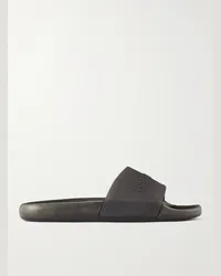 Balenciaga Slide in gomma con logo goffrato Nero