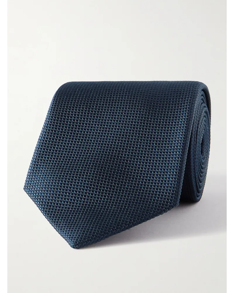 Charvet Cravatta in seta jacquard, 7 cm Blu