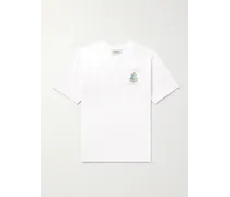 Casablanca Paris T-shirt in jersey di cotone biologico con logo Objets En Vrac Bianco