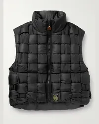 KAPITAL Gilet reversibile in shell imbottito e trapuntato Nero