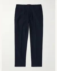 Tom Ford Pantaloni a gamba dritta in fustagno di misto cotone Blu