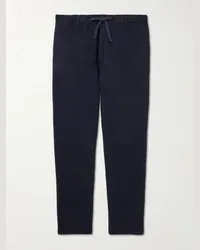 Hartford Pantaloni a gamba dritta in misto lana con coulisse Tanker Blu