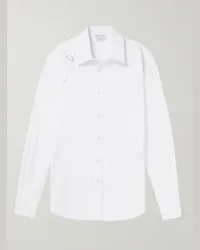 Alexander McQueen Camicia slim-fit in cotone stretch con dettaglio Bianco