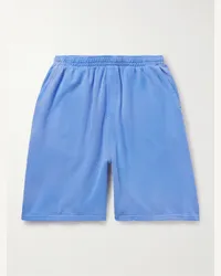 The Elder Statesman Shorts a gamba larga in misto cotone e cashmere Daily Blu