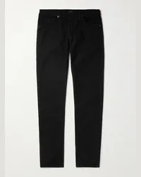 Tom Ford Pantaloni slim-fit in fustagno di misto cotone Nero