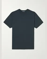 Tom Ford T-shirt in jersey di misto cotone e Lyocell Blu