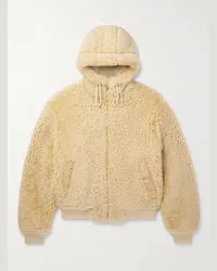 Bottega Veneta Blouson con cappuccio in shearling Teddy Marrone