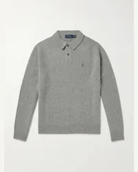 Ralph Lauren Polo in misto lana e cashmere con logo ricamato Grigio