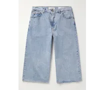 Jeans cropped a gamba larga sfrangiati