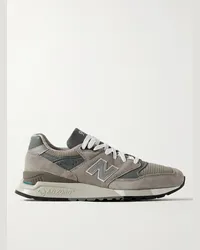 New Balance Sneakers in pelle, mesh e camoscio con finiture in gomma 998 Core Grigio