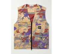 Gilet in ripstop con stampa camouflage