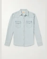 Faherty Camicia stile Western in denim biologico Blu