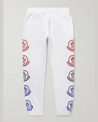 Moncler Tapered Logo-Print Cotton-Jersey Sweatpants Bianco