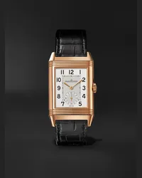 Jaeger-LeCoultre Orologio a carica manuale 28,3 mm in oro rosa 18 carati con cinturino in alligatore Reverso Classic Large Duoface Small Seconds Argento