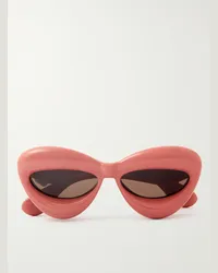 Loewe Occhiali da sole in acetato con montatura rotonda Inflated Rosa