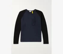 1 Moncler JW Anderson Logo-Embroidered Virgin Wool and Loopback Cotton-Jersey Sweatshirt