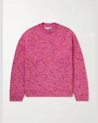 Acne Studios Pullover in maglia a coste metallizzata Rosa