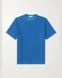 MR P. T-shirt in cotone testurizzato Blu