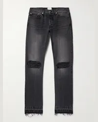 RHUDE Jeans a gamba dritta effetto consumato Beach Bum Nero