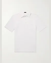 Rubinacci Polo slim-fit in cotone piqué Bianco