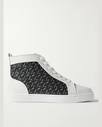 Christian Louboutin Sneakers alte in mesh e pelle pieno fiore con finiture in gomma Louis Orlato Bianco