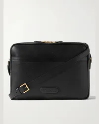 Tom Ford Borsa a tracolla grande in pelle pieno fiore Nero