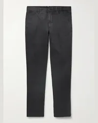 Incotex Pantaloni slim-fit in rasatello di cotone stretch Nero