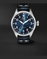 IWC Orologio automatico 43 mm in acciaio inossidabile con cinturino in pelle Big Pilot’s, N. rif. IW329303 Blu