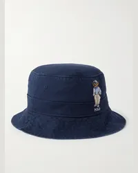 Ralph Lauren Cappello da pescatore in twill di cotone con logo ricamato Blu