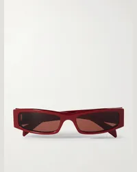 Gucci Occhiali da sole in acetato con montatura rettangolare Bordeaux