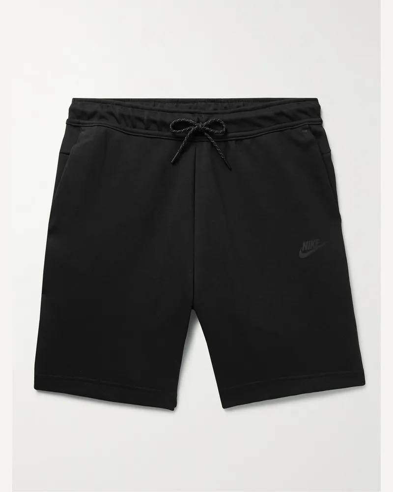 Nike Shorts a gamba dritta in Tech Fleece di misto cotone con coulisse Nero