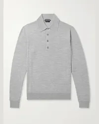 Tom Ford Polo slim-fit in lana Grigio