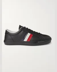 Moncler Sneakers in pelle a righe New Monaco Nero