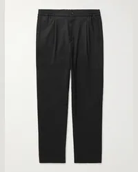 MR P. Pantaloni a gamba affusolata in twill Nero