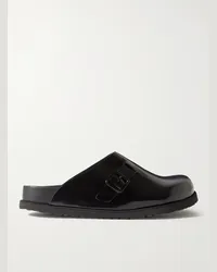 Birkenstock Sabot in pelle lucida con fibbia 33 Dougal Nero