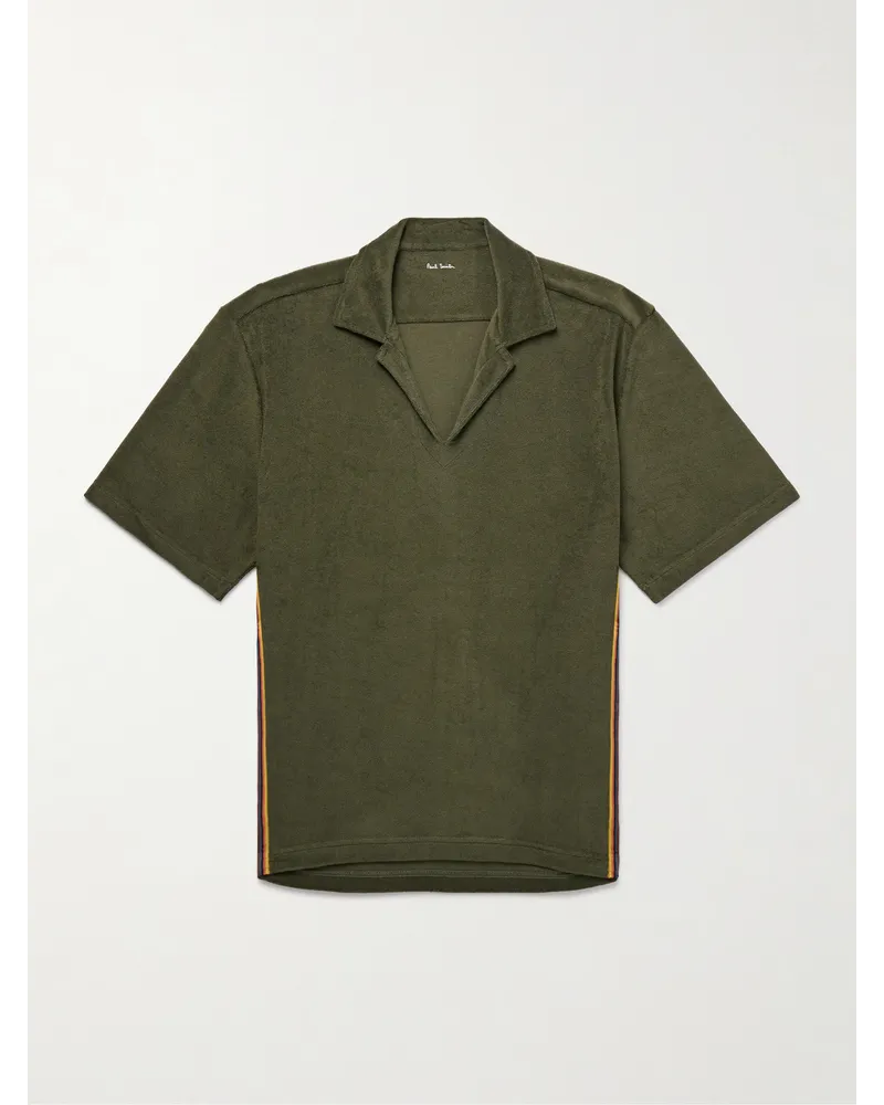 Paul Smith Polo in spugna di misto cotone con logo applicato Verde