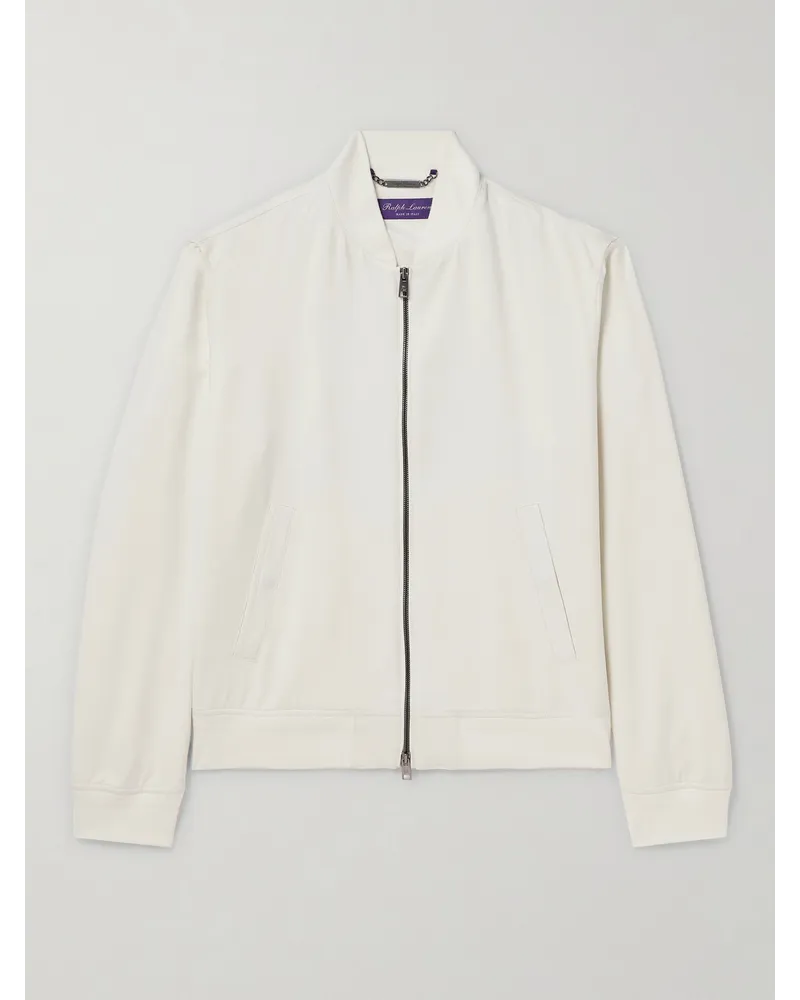 Ralph Lauren Bomber in gabardine di seta Drayton Bianco