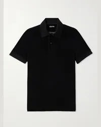 Tom Ford Polo in spugna di misto cotone Nero