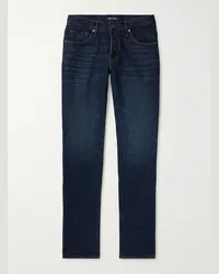 Tom Ford Jeans slim-fit a gamba dritta in denim cimosato Blu