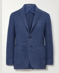 Ralph Lauren Giacca slim-fit destrutturata in canapa Blu