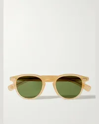 Garrett Leight Occhiali da sole in acetato con montatura rotonda Hampton X Marrone