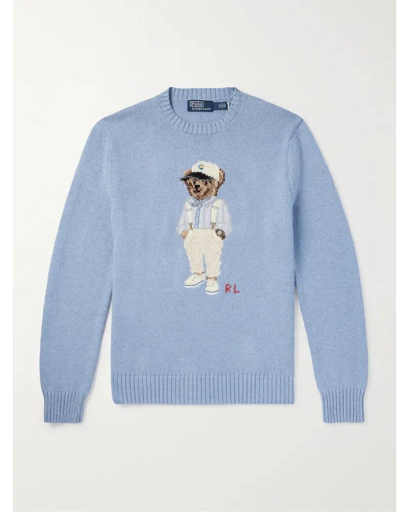 Ralph Lauren Pullover in cotone con applicazione Blu