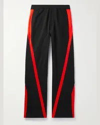 Alexander McQueen Pantaloni sportivi a gamba dritta in jersey di cotone Nero