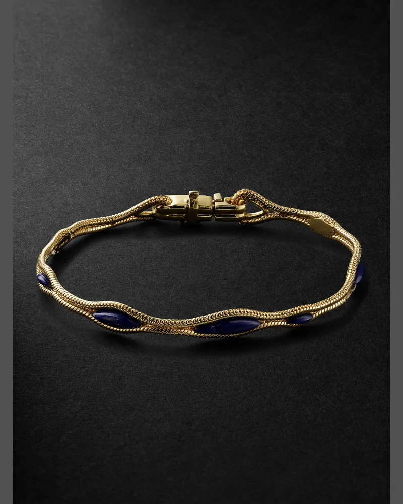 Fernando Jorge Bracciale in oro 18 carati con lapislazzuli Fluid Blu