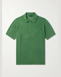 Incotex Polo in spugna di cotone Zanone Verde