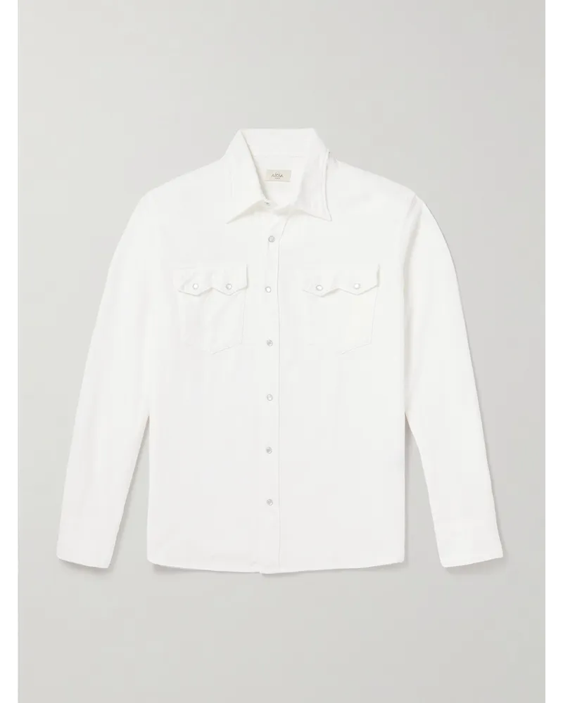 Altea Camicia in garza di cotone Bianco