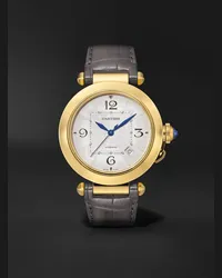 Cartier Orologio automatico 41 mm in oro 18 carati con cinturino in alligatore Pasha de , N. rif. WGPA0007 Bianco