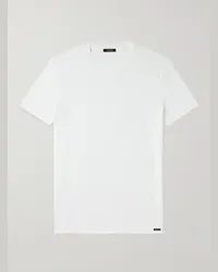 Tom Ford T-shirt slim-fit in misto cotone e modal stretch Bianco