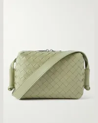 Bottega Veneta Borsa a tracolla in pelle con motivo Intrecciato Verde