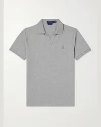 Ralph Lauren Polo in misto cotone piqué con logo ricamato Grigio